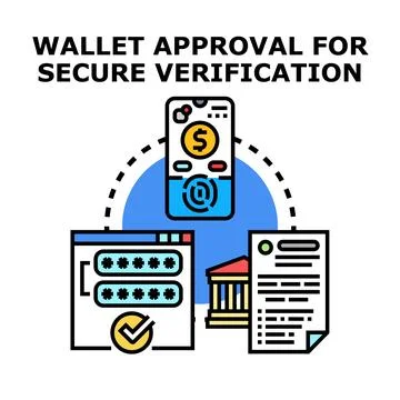 Digital wallet approval secure verification process Stock Illustration