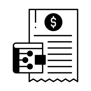 Digital Wallet with Bill Dualtone Icon Stock Illustration