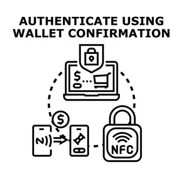 Digital wallet confirmation for secure online shopping Stock Illustration