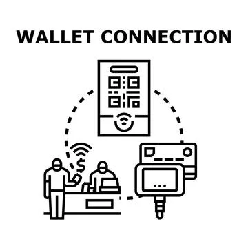 Digital wallet connection for secure mobile payments Illustrazione stock