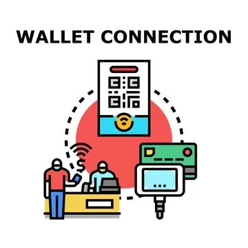 Digital wallet connection for secure mobile payments Stock Illustration