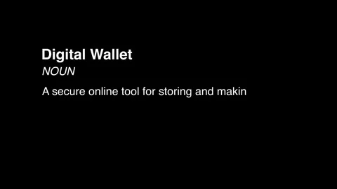 Digital Wallet definition animation black background Stock Footage 303870151