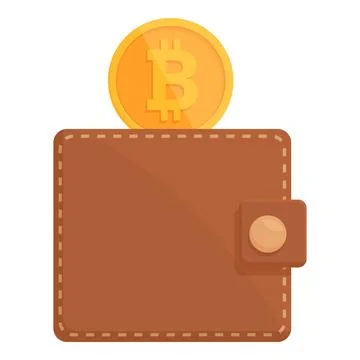 Digital wallet icon cartoon vector. Crypto money Illustrazione stock