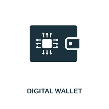 Digital Wallet icon. Creative element design from fintech technology icons Stock Illustration
