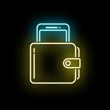 Digital wallet icon displaying mobile payment technology Stock Illustration