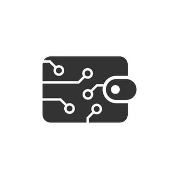 Digital wallet icon in flat style. Crypto bag vector illustration on white is イラスト素材