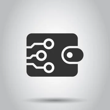 Digital wallet icon in flat style. Crypto bag vector illustration on white ba イラスト素材
