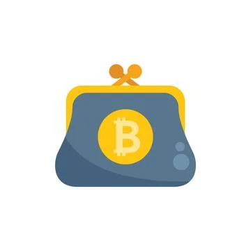 Digital wallet icon flat vector. Crypto money Illustrazione stock