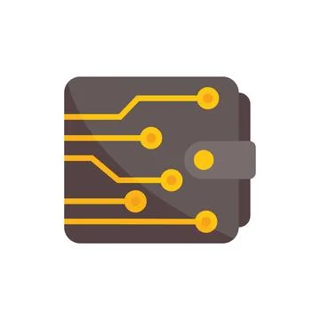 Digital wallet icon flat vector. Crypto money イラスト素材