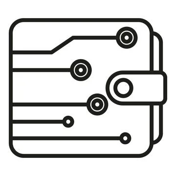 Digital wallet icon outline vector. Crypto money Ilustración de archivo