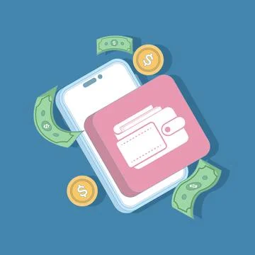 Digital wallet icon. Payment receipt. Illustrazione stock