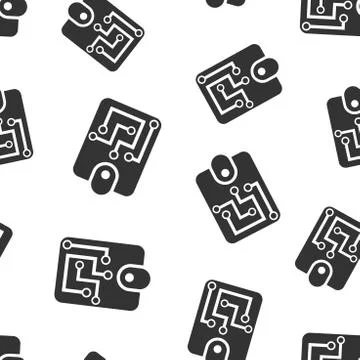 Digital wallet icon seamless pattern background. Crypto bag vector illustrati Stock Illustration