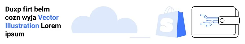 Digital Wallet Integration with Cloud and E-commerce Platforms Concept 스톡 일러스트