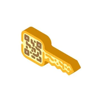 Digital wallet key decentralized application isometric icon vector illustrati Stock Illustration