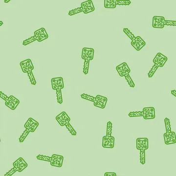 Digital wallet key decentralized application line vector seamless pattern Illustrazione stock