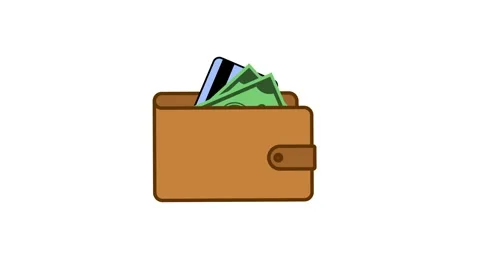 Digital wallet line art animated wallet technology wallet ai digital green .. Stock Footage 305237099
