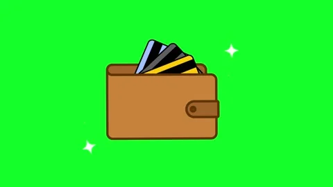 Digital wallet line art animated wallet technology wallet ai digital green .. Stock Footage 305237232