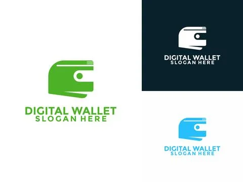 Digital wallet logo design template, Wallet Money logo design vector Stock Illustration
