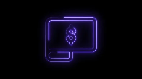 Digital wallet neon sign animation for financial technology business and modern Stock Footage 322959645