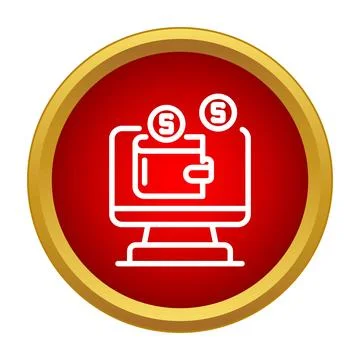 Digital wallet online payment computer monitor concept 스톡 일러스트