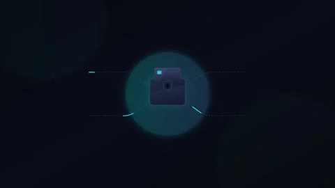 Digital wallet payment animation with glowing data transfer interface and u.. 库存影片 344851870