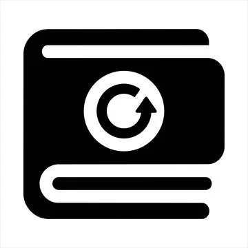 Digital wallet refresh sync outline icon with full details prompt and 8K ultr Stock Illustration