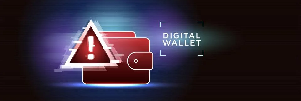 Digital Wallet Security Alert Stock Illustration