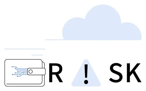 Digital Wallet Security and Cloud Risk in Modern Technology Stock Illustration