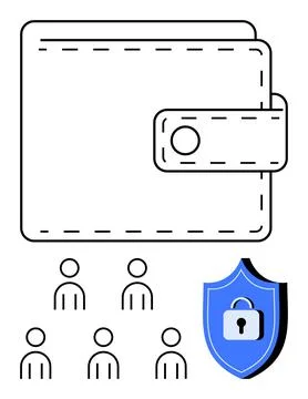 Digital Wallet Security Protecting Multiple Users Finances and Privacy 스톡 일러스트
