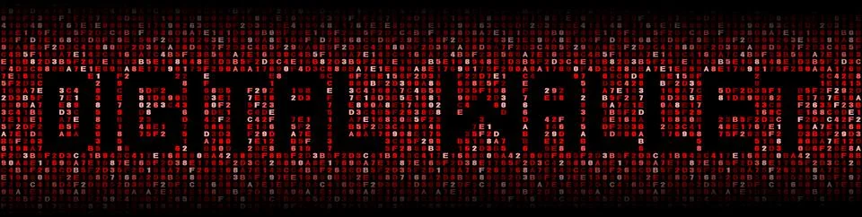 Digital wallet text on hex code illustration Stock-Illustration