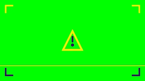 A digital warning sign centered on a vibrant green screen background display Video stock 340265945