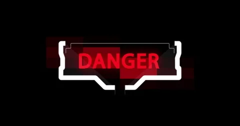 Digital warnings alert HUD 库存影片 342101425