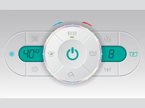 Digital wash machine control deck Stock Illustration