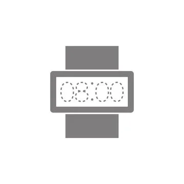 Digital watch icon. Simple web black icon, can be used as web element icon Illustrazione stock