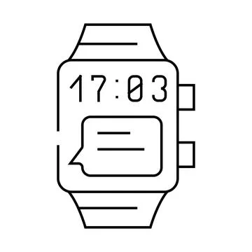 Digital watch line icon vector illustration Ilustración de archivo