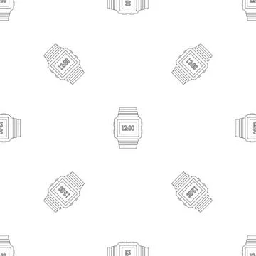Digital watch pattern seamless vector Stock Illustration