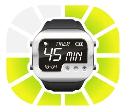 Digital watch timer 45 minutes Illustrazione stock