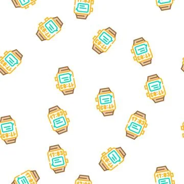 Digital watch vector seamless pattern Stockillustratie
