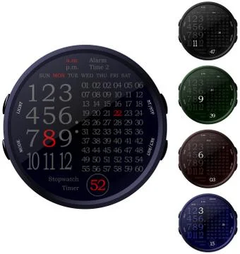 Digital watches Stock Illustration