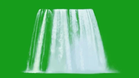 Digital Waterfall Cascading on Green Screen for Video Compositing Stock Footage 346241290
