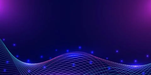Digital wave abstract background featuring blue and purple light. Design fo.. Illustrazione stock