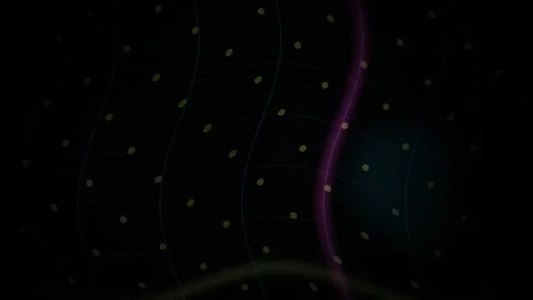 Digital Wave Abstract Technology Background with Glowing Grid Lines and Mov.. Stock Footage 343694335