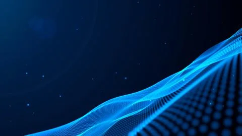 Digital wave background abstract particle blue color illustration.3d illust.. Stock-Illustration