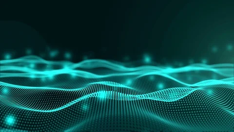 Digital wave background abstract title animation of particle green color. Stock Footage 92966262