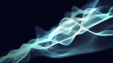 Digital wave background abstract title of particle blue color light through. Stock Footage 93380298