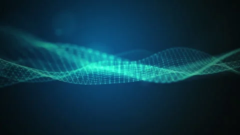 Digital wave big data flow, Technology data network connected with the dots. Vídeo Stock 308049898