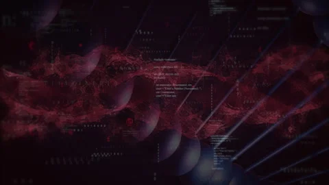 Digital wave with binary code and animation on dark background Video stock 304840240