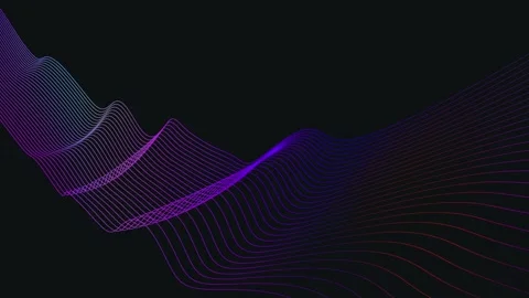 Digital wave on a black background. Multicolored wave minimalistic. Designe.. Stock Footage 279012002