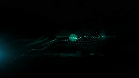 Digital wave flows abstract background with line and dots connection Stock Footage 217659683