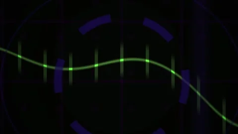 Digital wave form on black background. Stock Footage 340015341